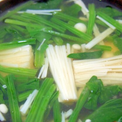 小松菜とえのきの中華スープ